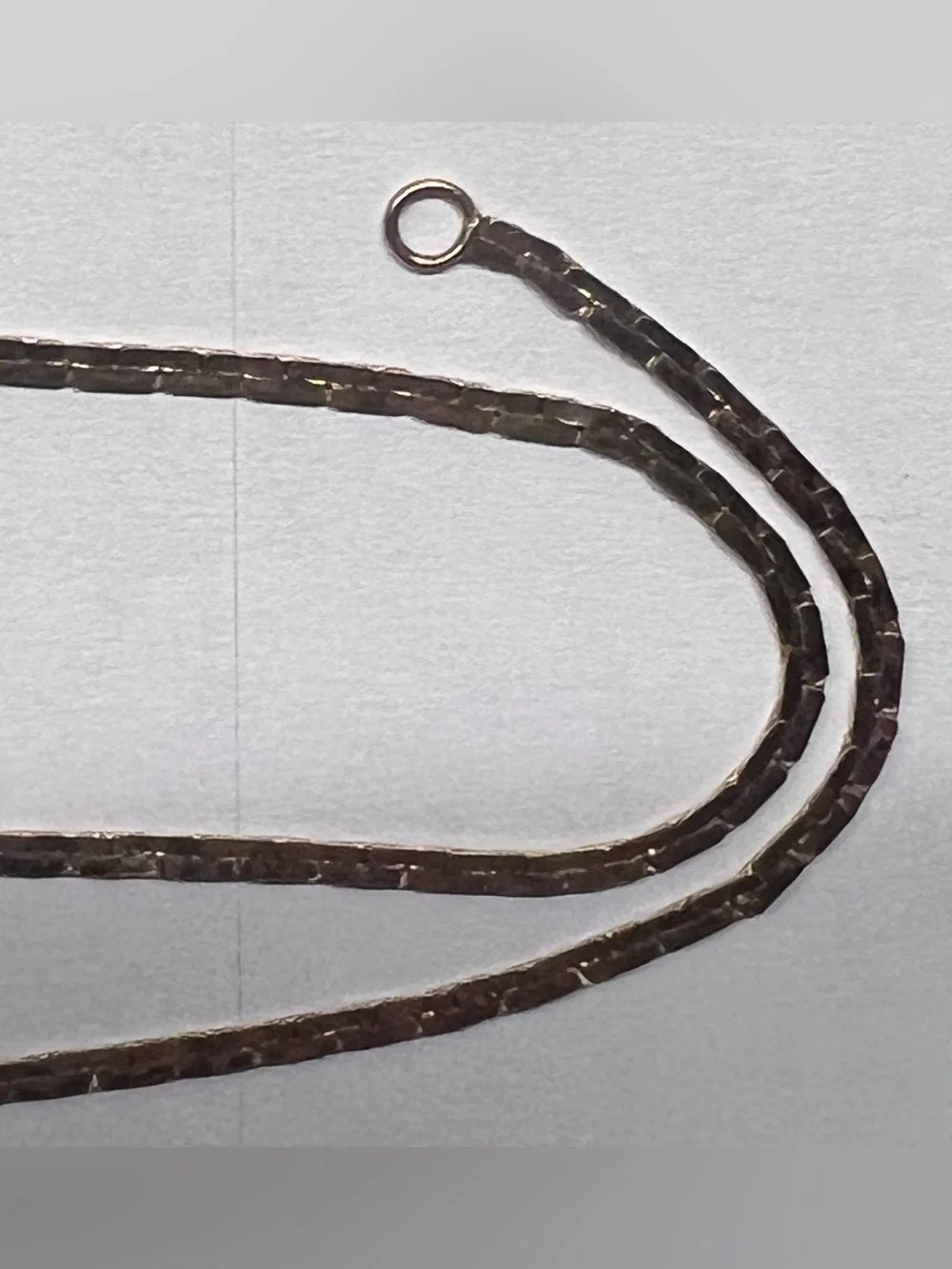 21” 14K 5.0g yellow gold ITALY chain necklace mid-1980s 80s vintage flat brick